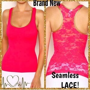 Stretchy Vibrant Lace Racerback